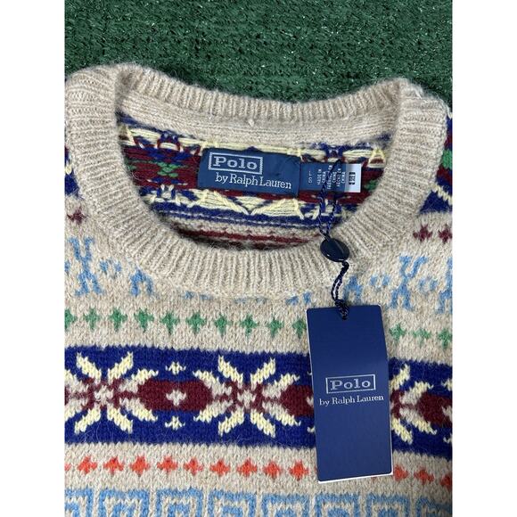Polo Ralph Lauren Fair Isle Jacquard Wool Blend Holiday Sweater Sportsman NEW L - Picture 3 of 11